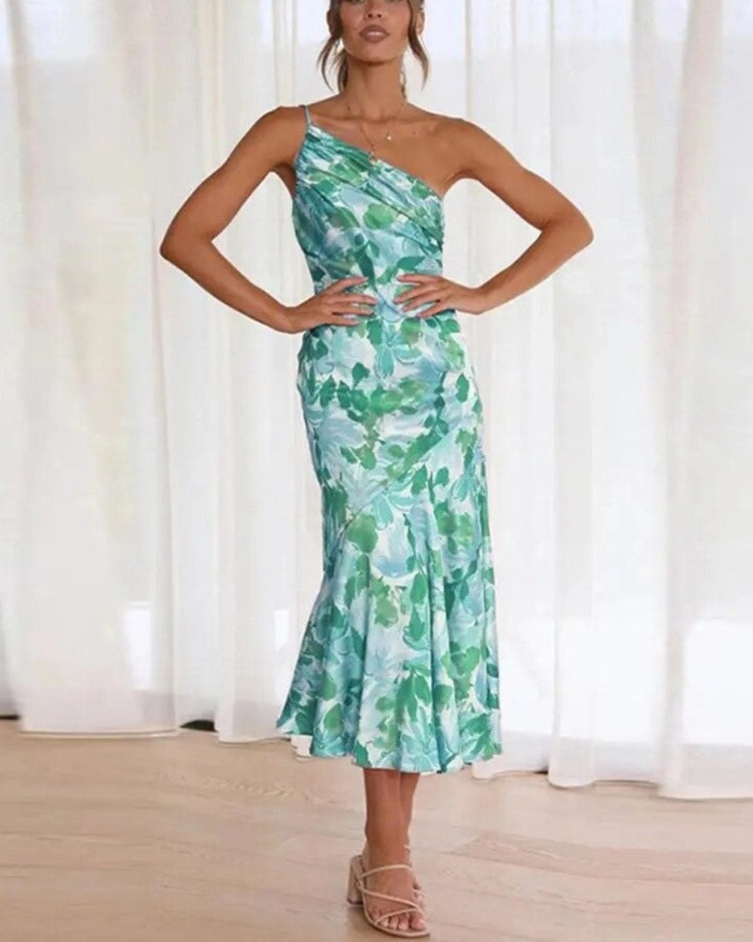 Scarlet | Asymmetrical Floral Maxi Dress