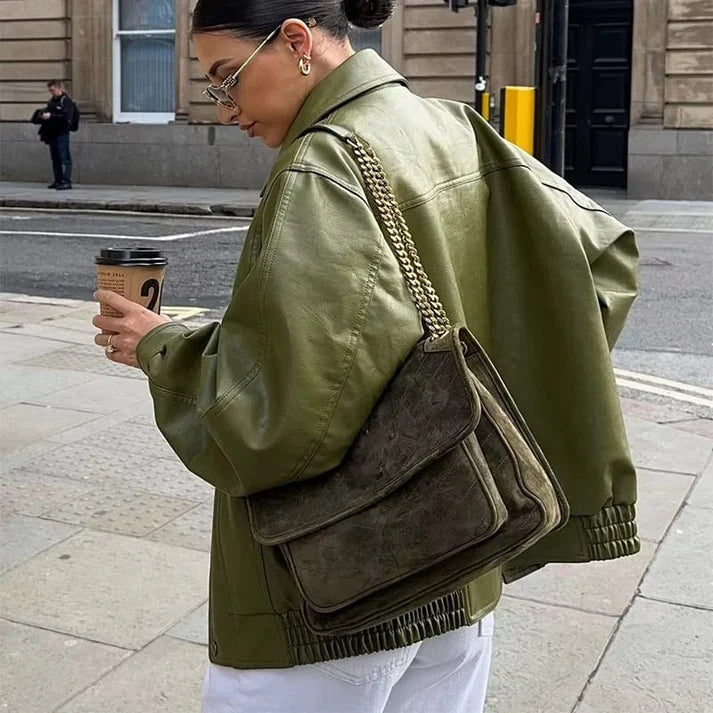 Chantal - Oversized Leren Jas