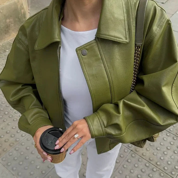 Chantal - Oversized Leren Jas