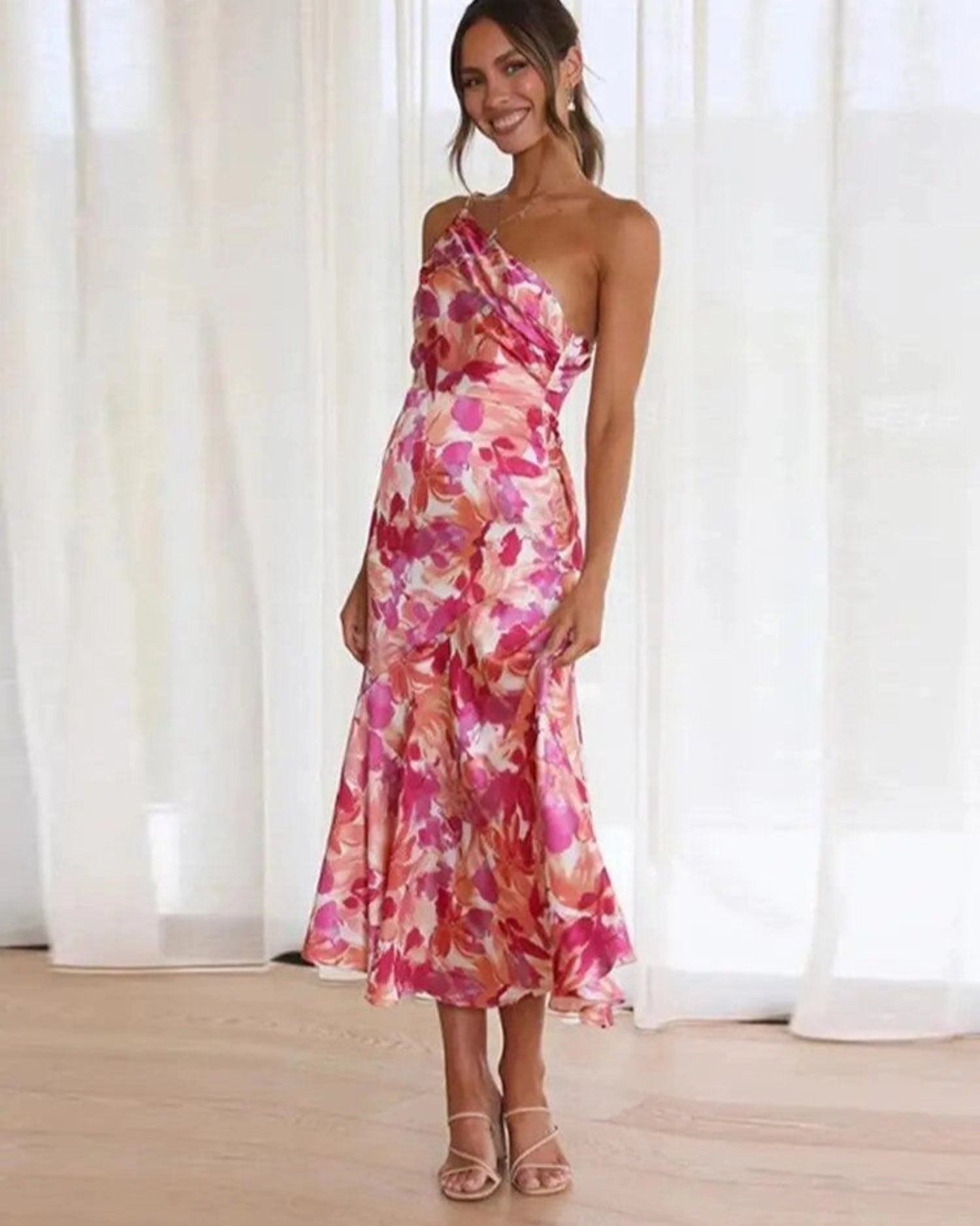 Scarlet | Asymmetrical Floral Maxi Dress