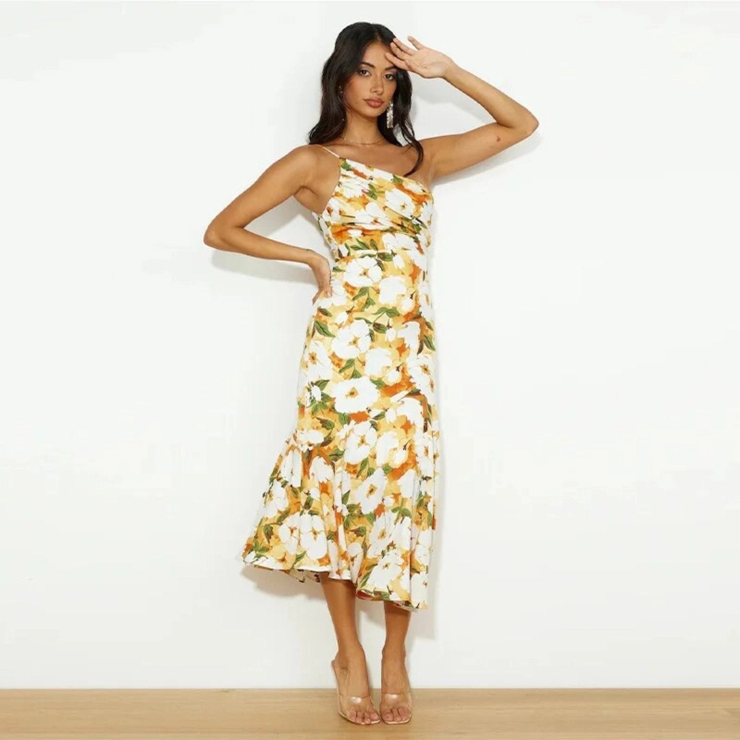 Scarlet | Asymmetrical Floral Maxi Dress