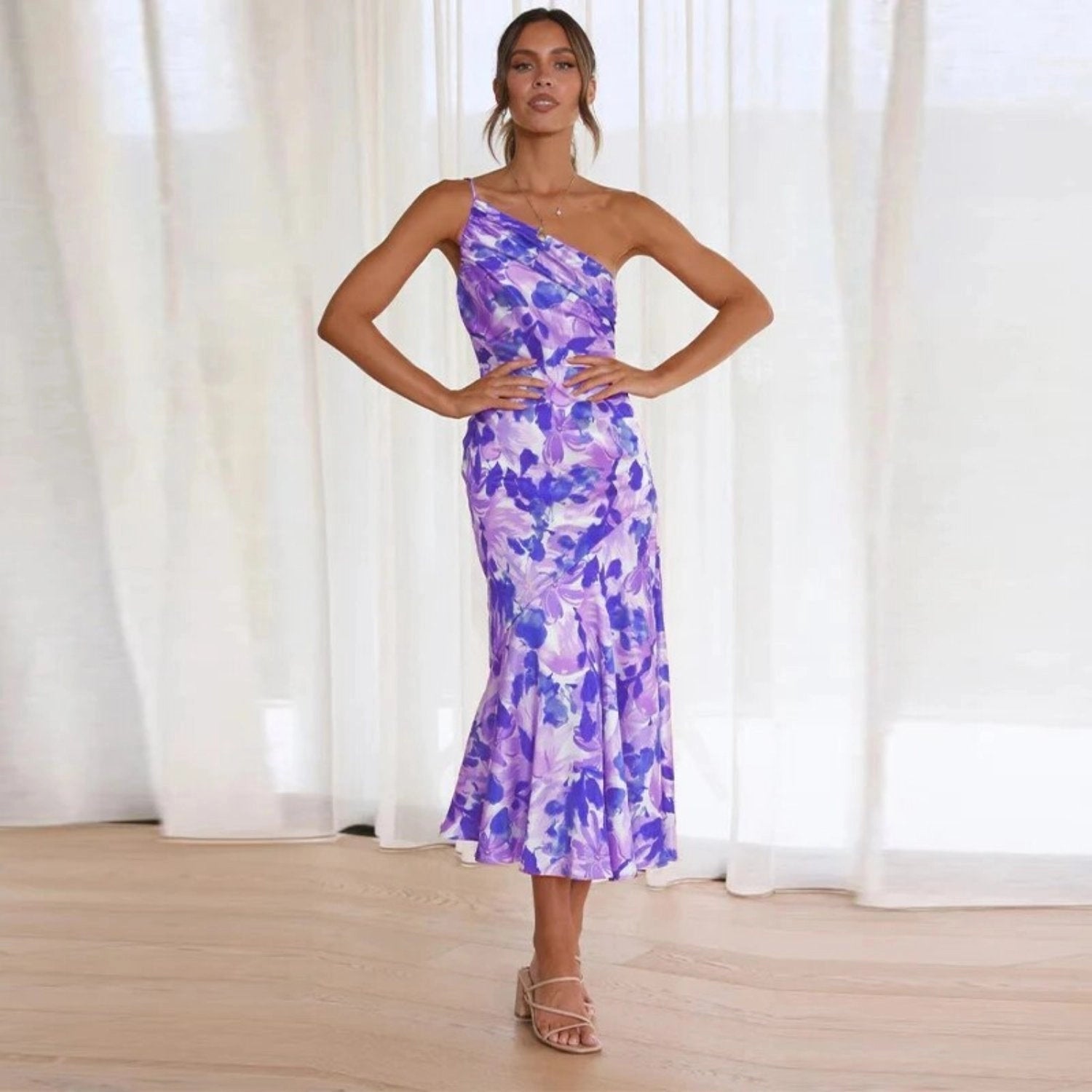 Scarlet | Asymmetrical Floral Maxi Dress