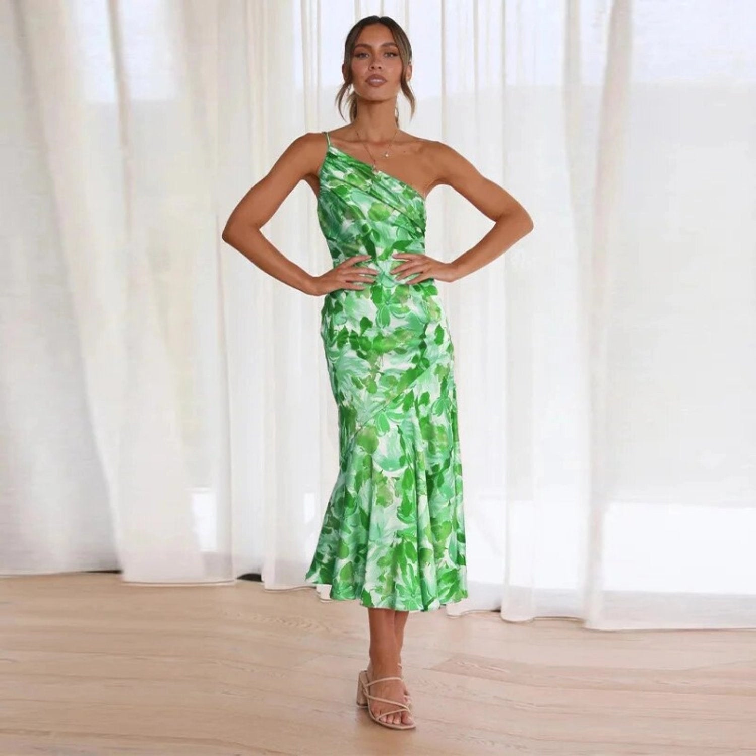 Scarlet | Asymmetrical Floral Maxi Dress
