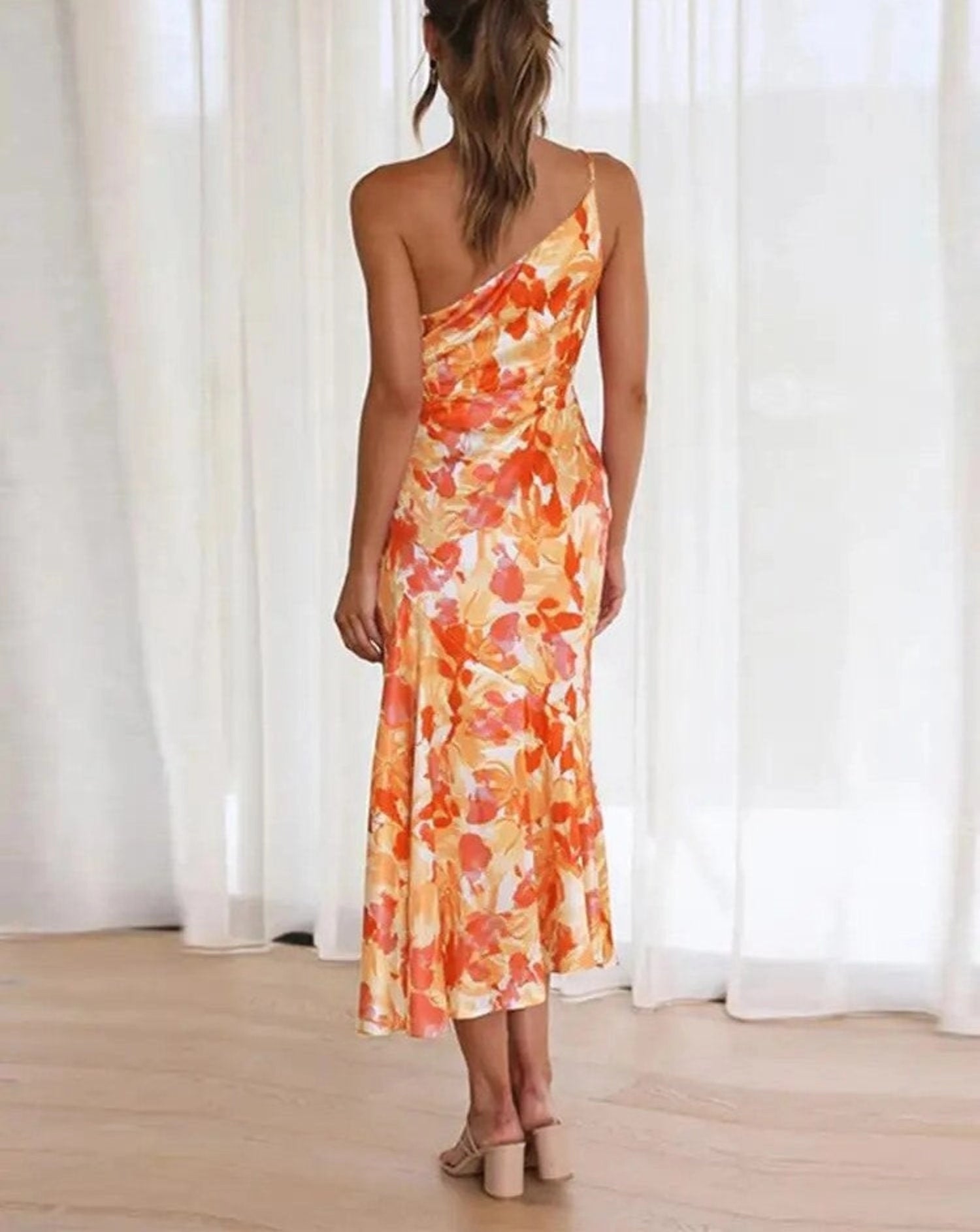 Scarlet | Asymmetrical Floral Maxi Dress
